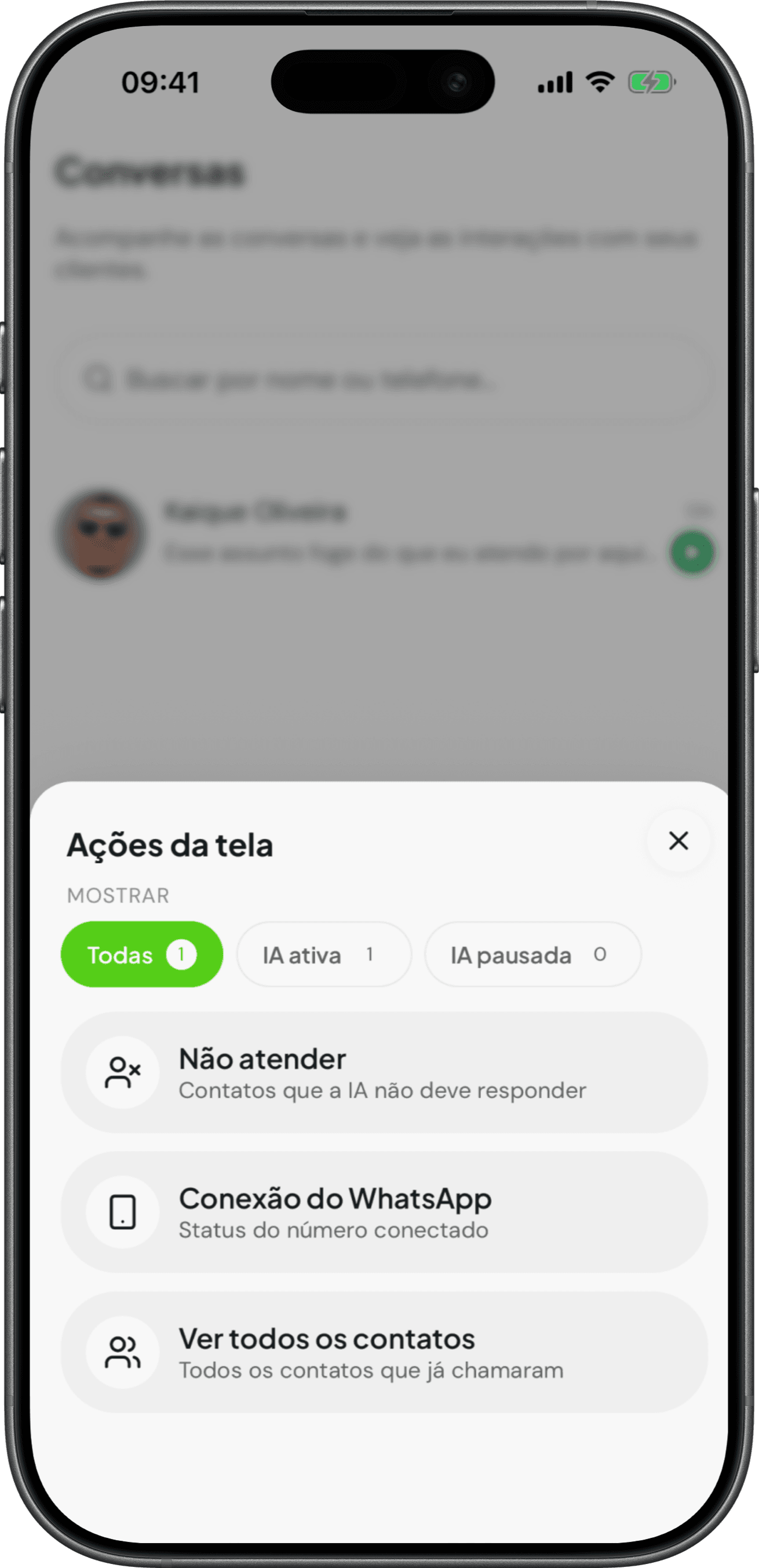 Conversas no aplicativo